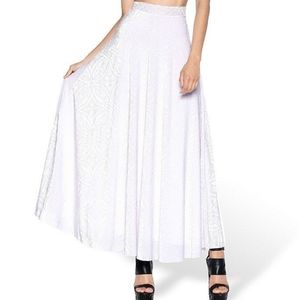SOLD Burned Velvet White Crop Top and Maxi Skirt